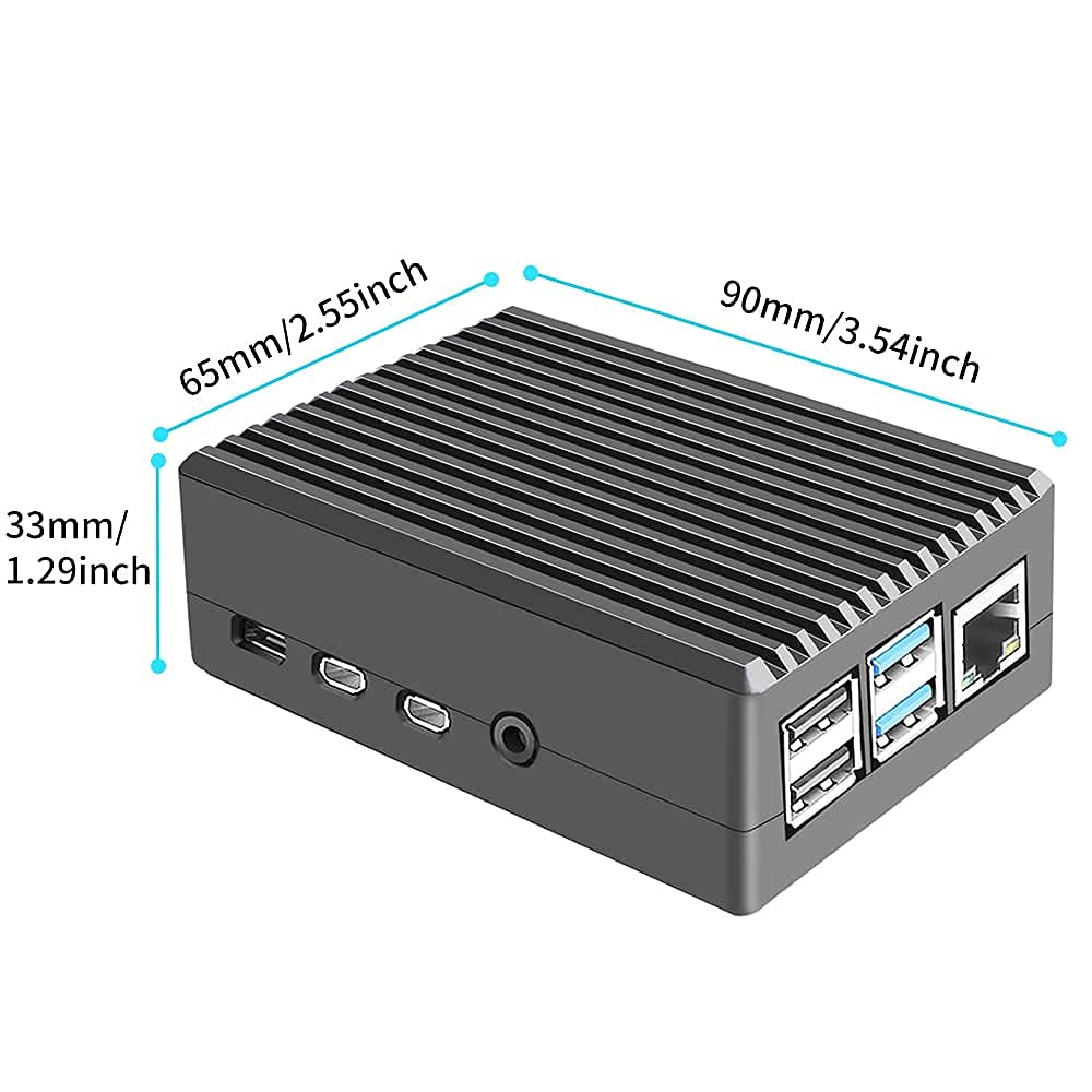 Owootecc Raspberry Pi 4 Case with Cooling Column – Aluminium Alloy Metal Case with Integrated Heatsink, Fanless Design for Raspberry Pi 4 Model B (Grey) — view 5