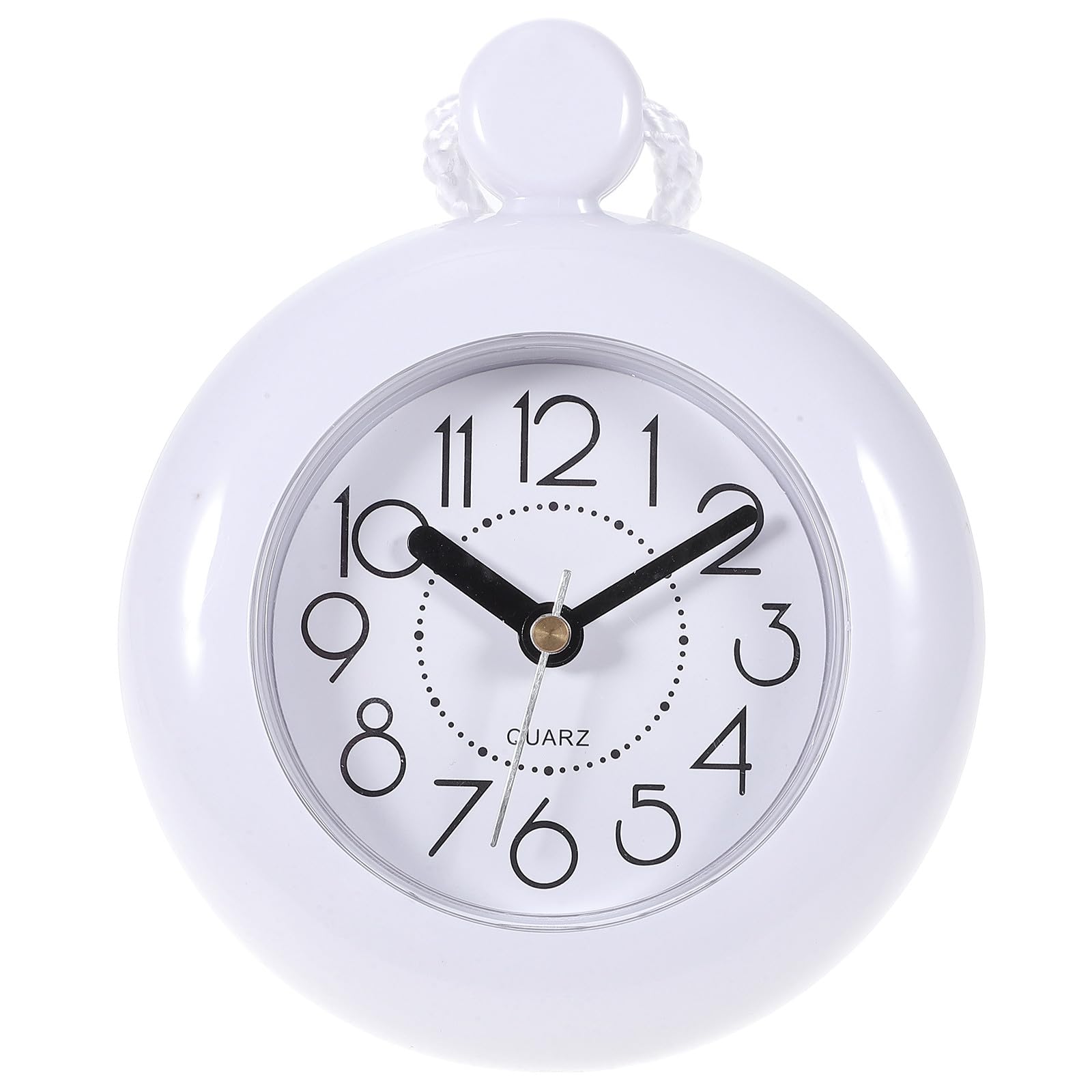 Reloj de baño colgante moderno en plástico blanco ideal para organizar tus rutinas diarias
