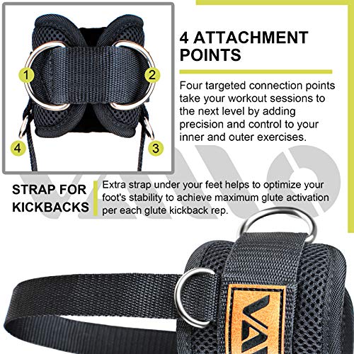 Image of VAIIO Ankle Straps for Cable Machines,Adjustable Comfort fit Neoprene, Reinforce Double D-Ring - Premium Ankle Cuffs to Improve Abdominal Muscles, Lift The Butts, Tone The Legs for Men & Women