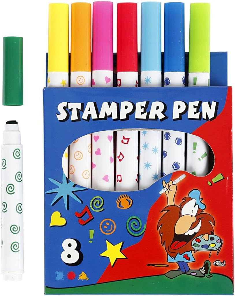 Creativ 100263 Stamp Markers, 8asstd, multicolour