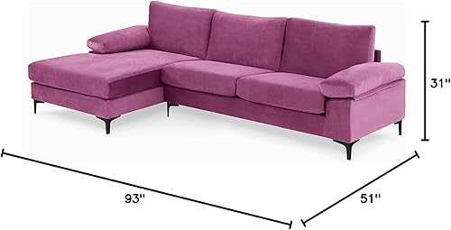 Miniatura 73 de Sofá modular moderno en forma de L, con diván extra ancho y patas doradas Gris,Negro -,Verde,Naranja,Gris oscuro,marino,Púrpura