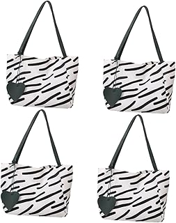 4 Peças Bolsa De Lona De Vaca Bolsa De Ombro Feminina Bolsa De Ombro De Vaca Bolsa Carteiro Carteras De Mano Para Mujer Bolsa De Ombro Para Mulheres Bolsa De Mão De Viagem Bolsa