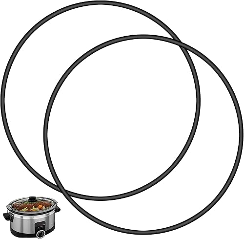 Paquete de 2 correas de goma negras para tapa de 6,7,8 cuartos de galón, se adapta a Hamilton Beach Crock Pot olla de cocción lenta WHT