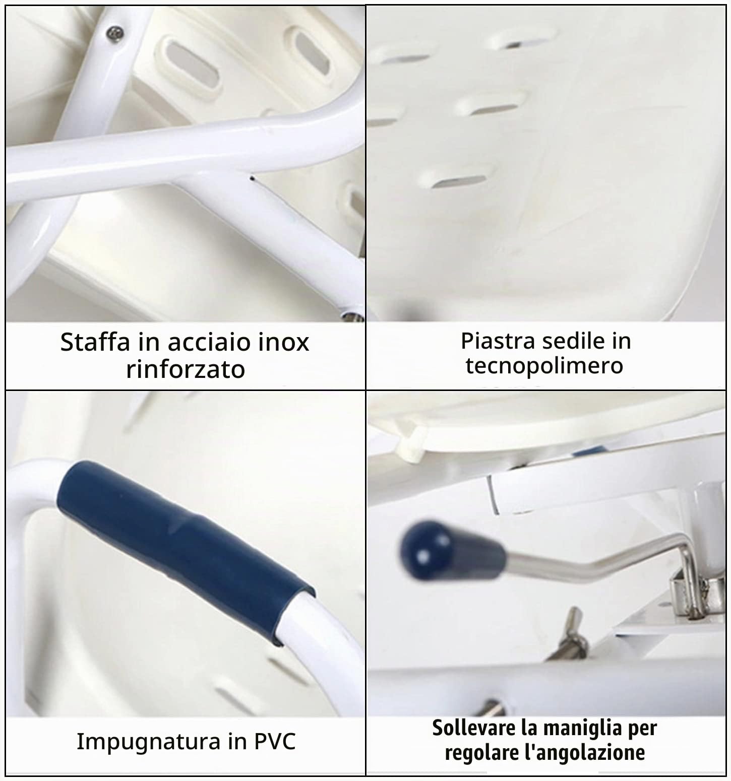 Sgabello Doccia Girevole 360°, Sedile da Vasca per Anziani con Foro Igienico, Sgabello Bagno per Disabili con Pedale e Braccioli, Il Miglior Regalo per Gli Anziani