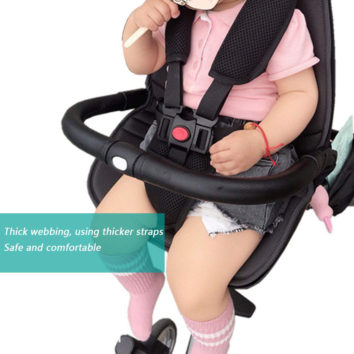 volumoon Cintura Sicurezza per Bambini, Cintura per Passeggino Regolabile, Cinghie Seggiolone a 5 Punti, Imbracatura per Seggiolone Universali, Cinghia Sicurezza per Carrozzina Passeggino Seggiolino