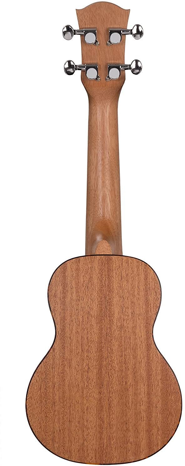 CASCHA HH 2027 FR Set de Ukulélé Soprano Premium Acajou avec une méthode en français, accordeur, sac rembourré, 3 plectres et cordes Aquila de qualité Marron
