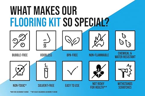 Miniatura 7 de EPODEX Kit de pintura de hormigón 2K a base de resina epoxi para pisos de muchos colores, pisos de garaje, pisos industriales, espacios de