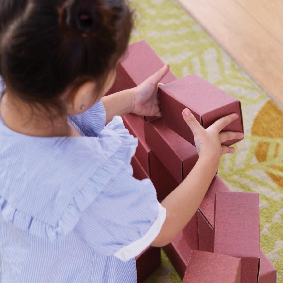 Kaplan Early Learning Jumbo Brick Blocks - 44-Piece Durable Cardboard Building Set, Block Play, Construction - Oversized, Lightweight Blocks for Early STEM and Creative Play for Toddlers, Ages 2+