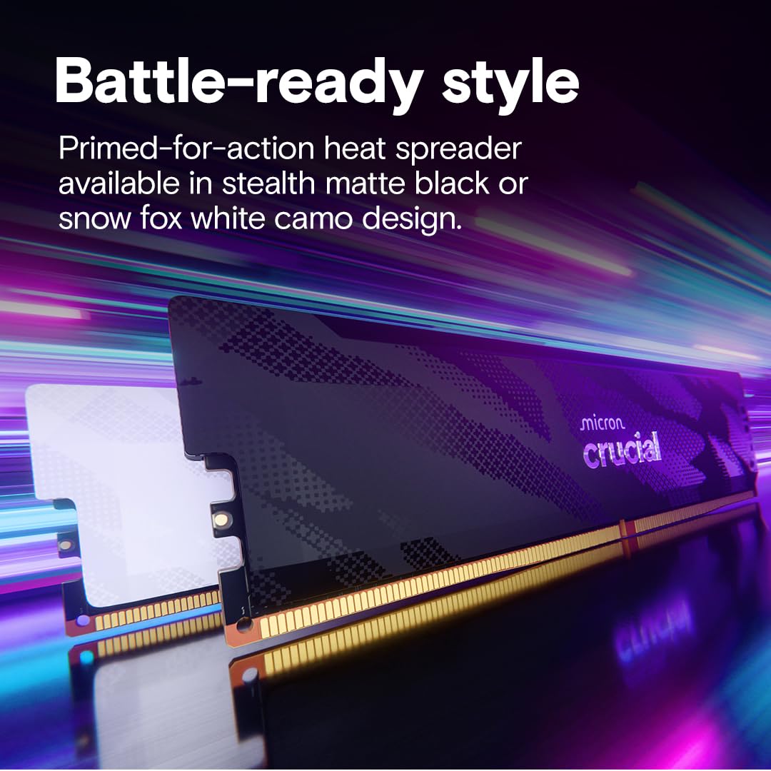 Crucial Pro DDR5 RAM 32GB Kit (2x16GB), 6400MHz CL32, Overclocking