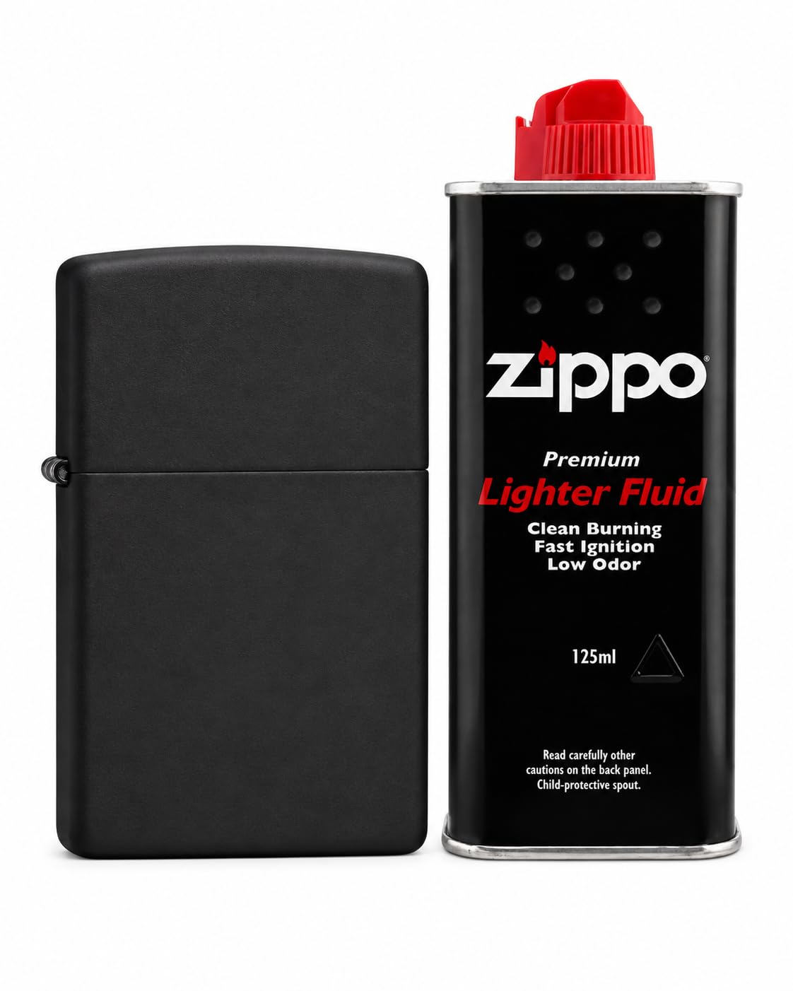 Zippo Classic Black Matte Windproof Pocket Lighter (BIS Certified) with Zippo Premium Lighter Fluid 125ml-image-34