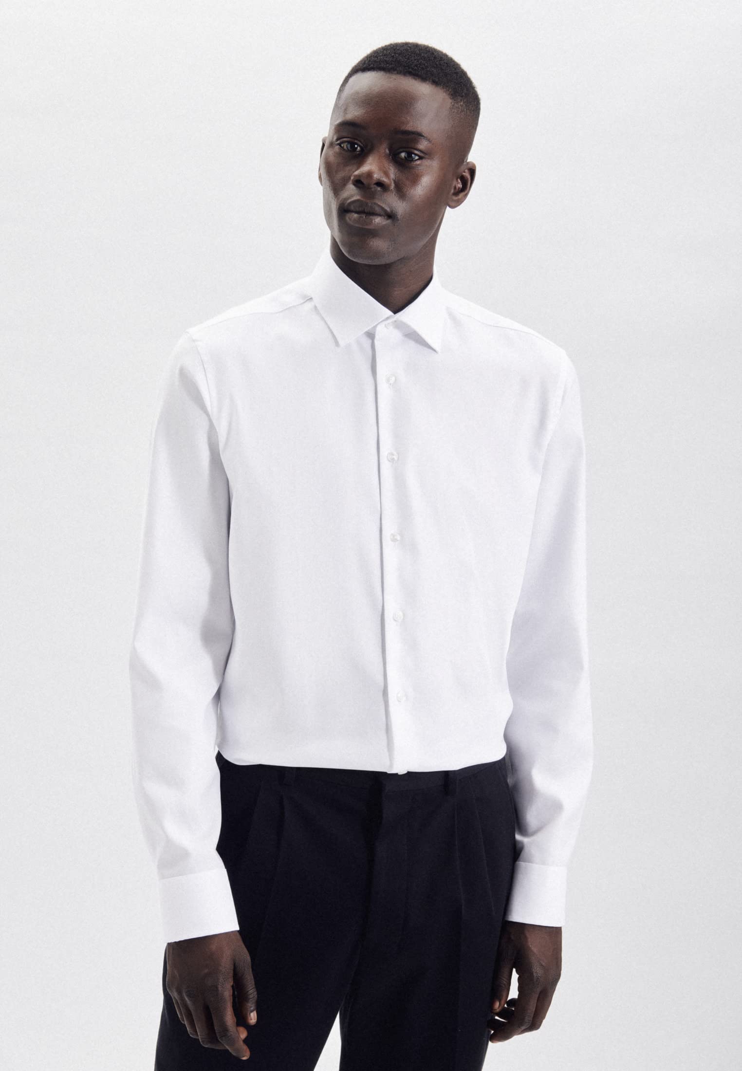 Seidensticker Camicia Business da Uomo - vestibilità Slim - No Stiro - Collo Kent - Manica Lunga - 100% Cotone