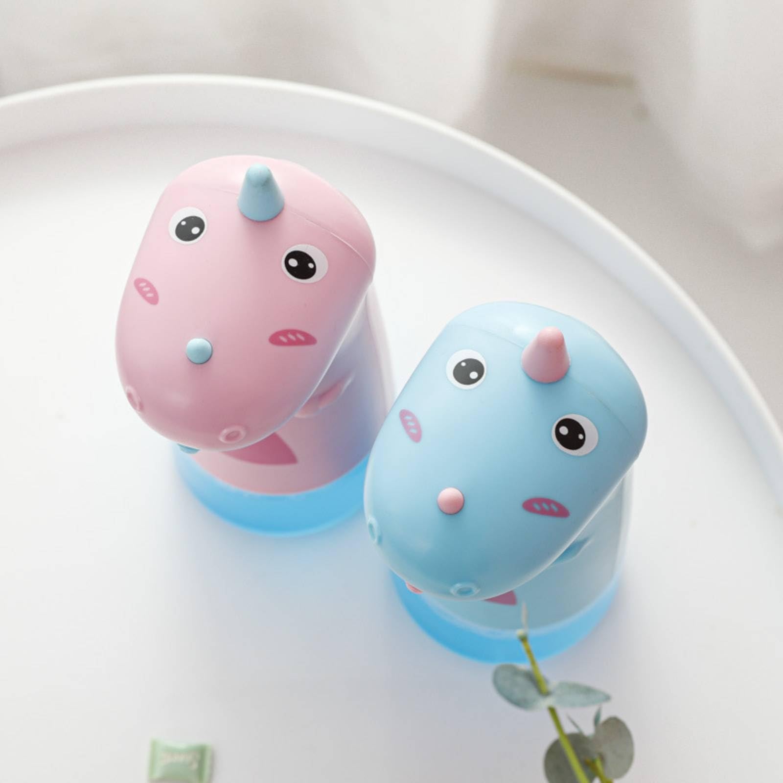 rockible Dispenser Schiuma Sapone Cartoon Dispenser Sapone a Sensore Carino per Lavaggio Mani, Rosa, Modello A Batteria