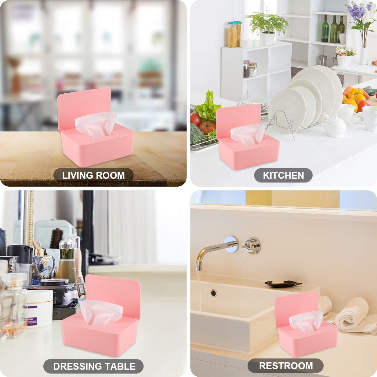 Porta Salviette Umidificate DXIA - Scatola Con Coperchio Antipolvere, Per Casa E Ufficio, Bianca