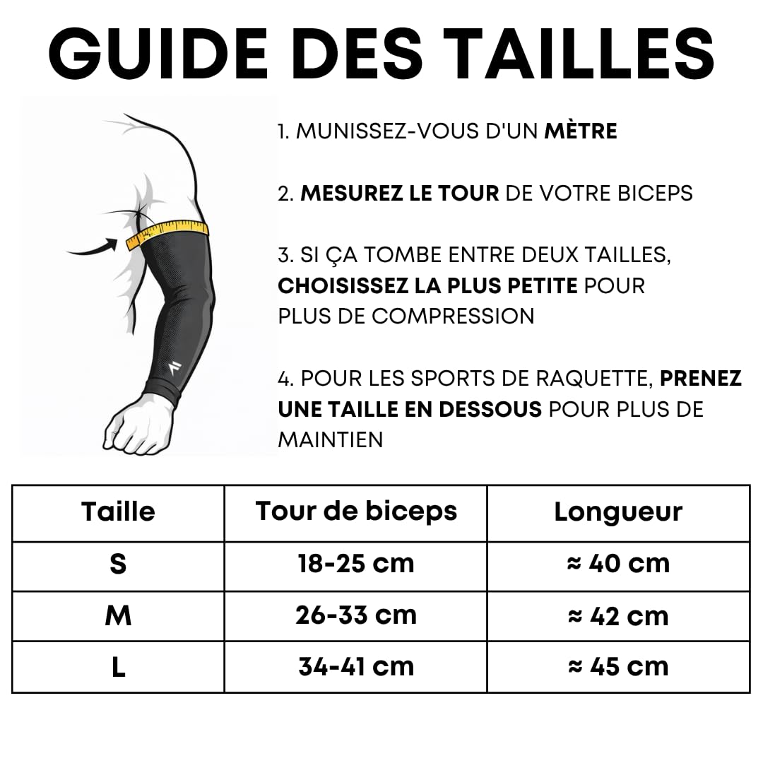 Flytex - Manchons de Compression pour Bras - Confortables et Respirants - Réduction des Vibrations musculaires - Performance Longue Durée