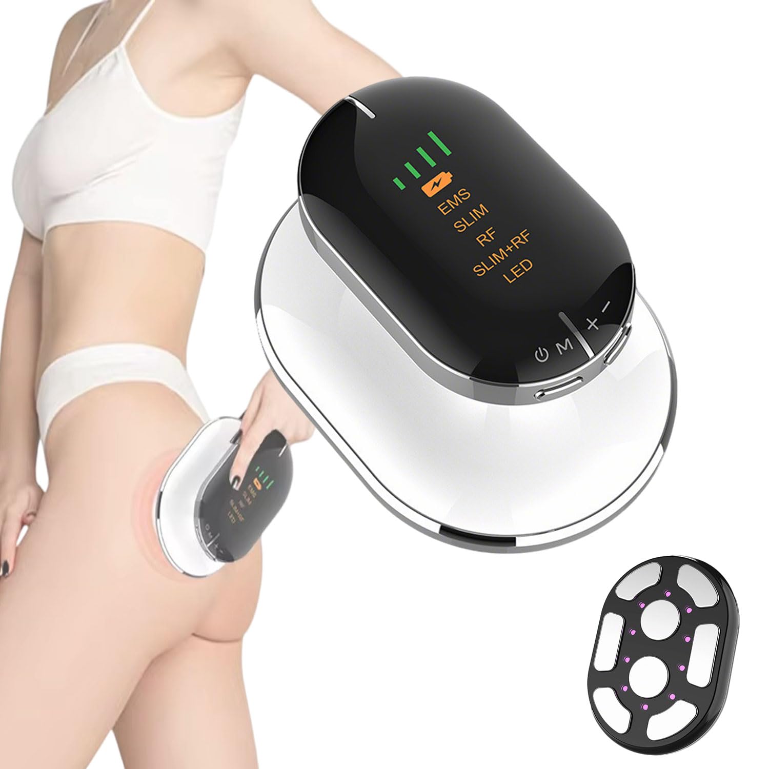 Masajeador Anticelulítico Electrico, Radiofrecuencia Corporal, Reafirmante Corporal Flacidez Aparato EMS Dispositivo Antiarrugas de 4 Colores con 4 Modos de Masaje Brazos Piernas Abdomen Glúteos