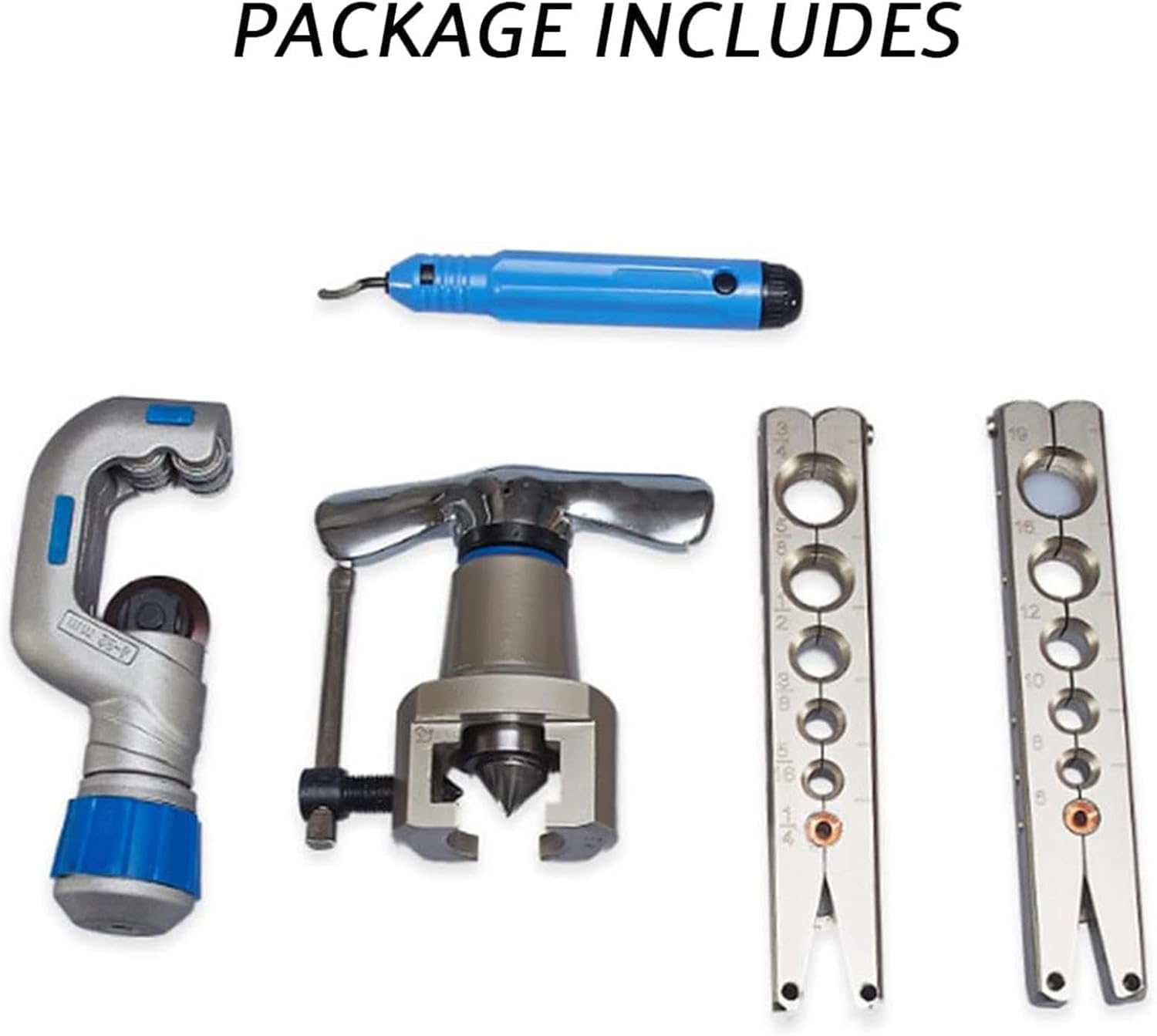 Brake Line Flaring Tool Kit, Swaging HVAC Pipe Expander Repair Eccentric Cone Refrigeration for Brass Copper Tube 45 Degree (Brake Flaring Tool)