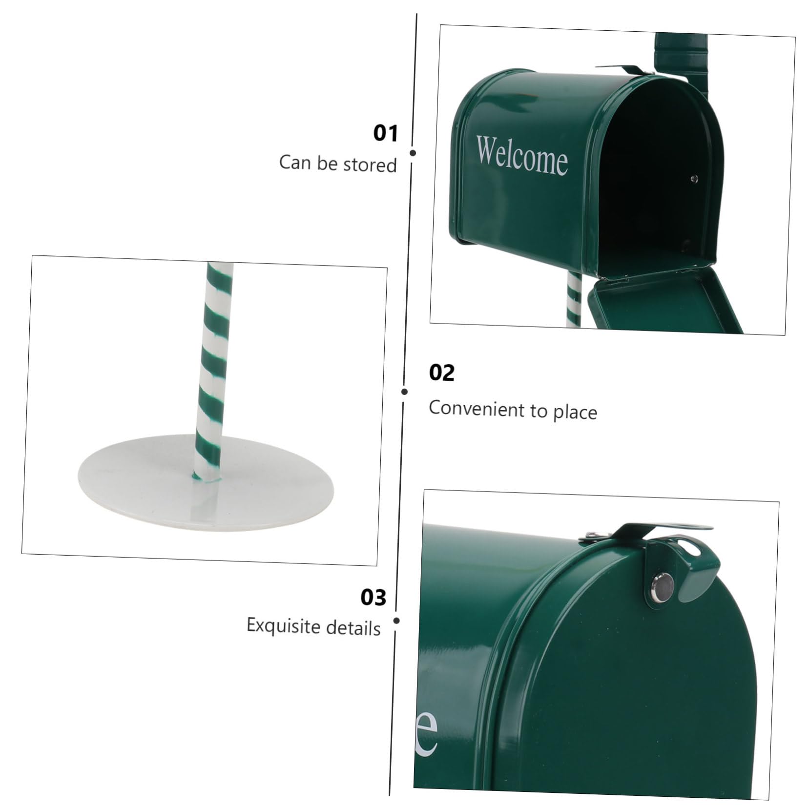 GOOHOCHY Iron Retro Mailbox Ornament Decorative Desktop Adornment Tiny Mailbox Prop Space-Saving Ornament for Home Office