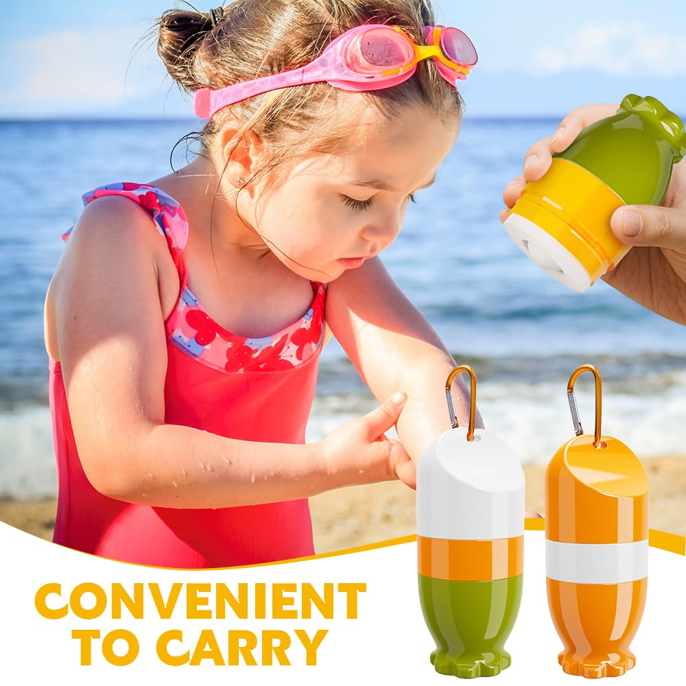 Applicatore Crema Solare, 2PCS Sunscreen Applicator, Applicatore Crema Solare Bambini, Applicatore Di CremaSolare Ricaricabile Roll On, Applicatore Solare Per Bambini E Adulti, 100ml