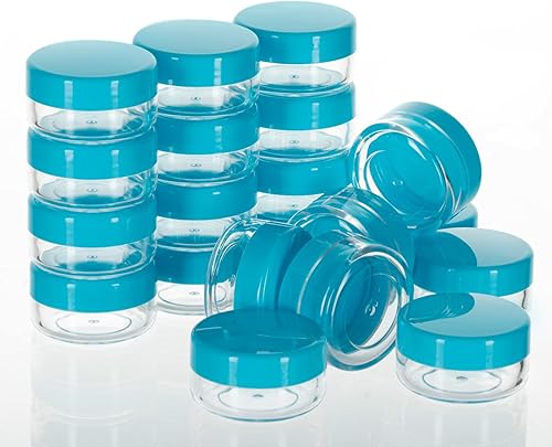 Miniatura 16 de Contenedores de muestra de 0.45 onzas con tapas, 100 piezas de mini recipientes para cosméticos, tarros de muestra rosa sin BPA para maquillaje