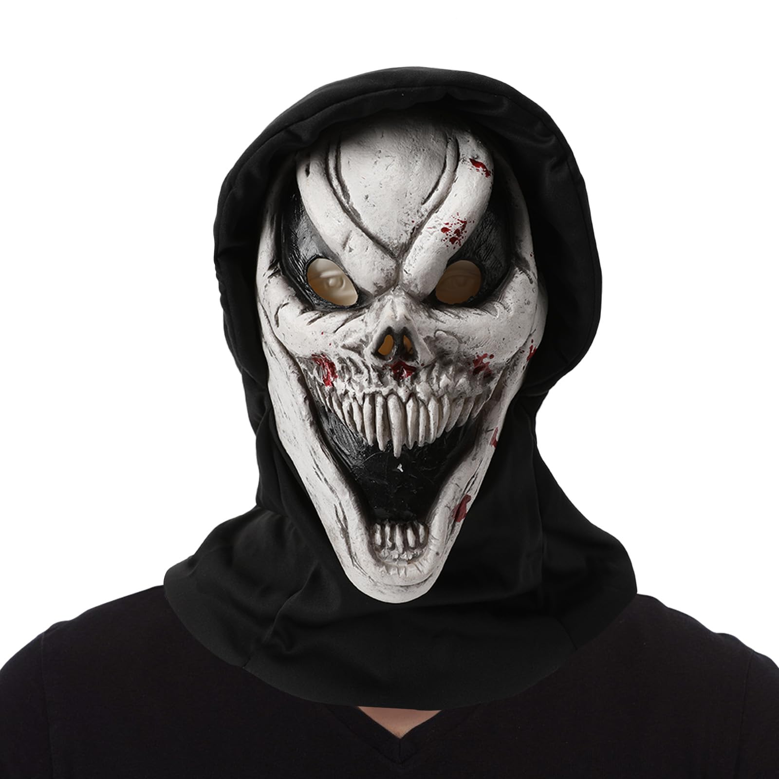 Joyincoser Horror Ghostface Skull Latex Mask for Adults Bloody Scary Mask for Carnival Fancy Dress, Halloween and Ghost Houses