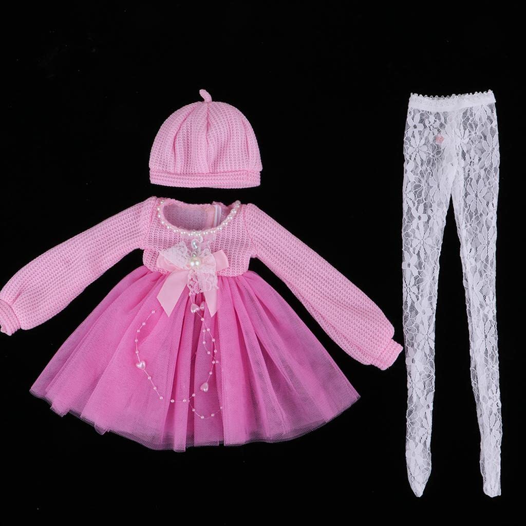 1/3 Lindo Vestido de Suéter de Princesa con Medias para Muñeca