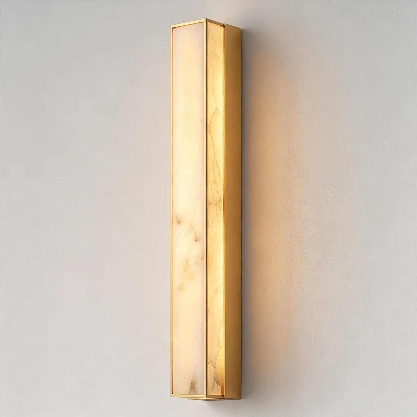 LUOYAOB Alabaster Wall Sconce Linear Marble Brass Wall Light
