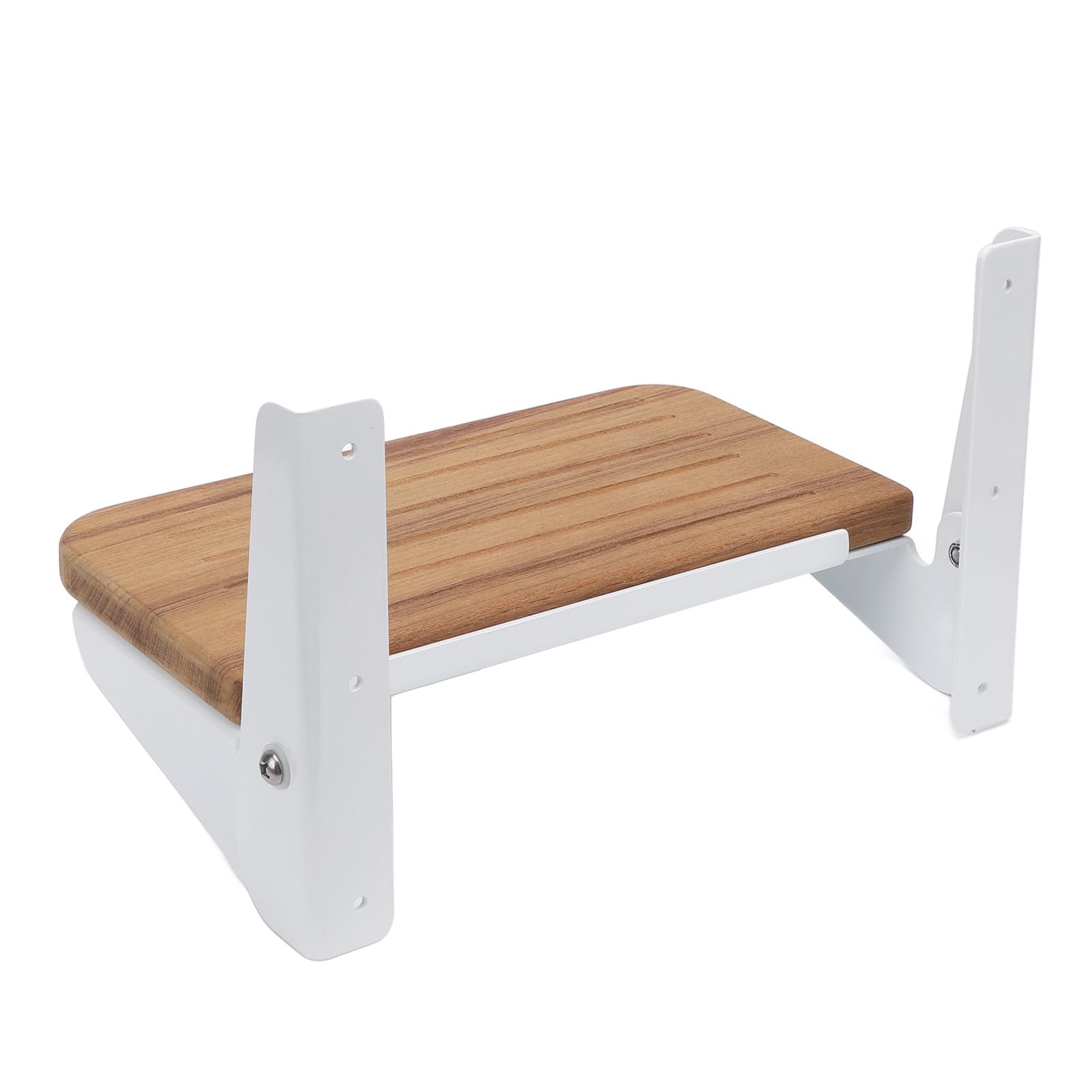 CHICIRIS Reposapiés Plegable de Teca, Soporte de Aleación de Aluminio, Tablero de Reposapiés Plegable para Ahorro de Espacio en el Timón del Barco