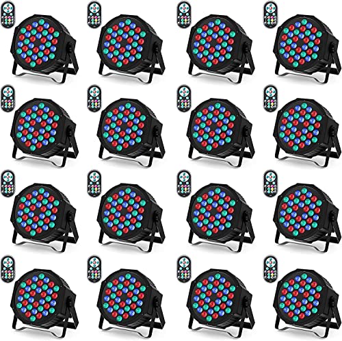 DELIBANG Foco LED Par 36 RGB Luz negra luz discoteca DMX512 con control remoto a través de Sonido...