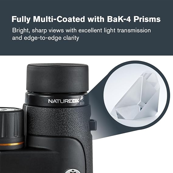 CelestronNature DX ED 10x50 Premium Binoculars Extra-Low Dispersion Objective Lenses Outdoor and Birding BinocularFully Multi-Coated with BaK-4 PrismsRubber Armored Fog & Waterproof Binoculars