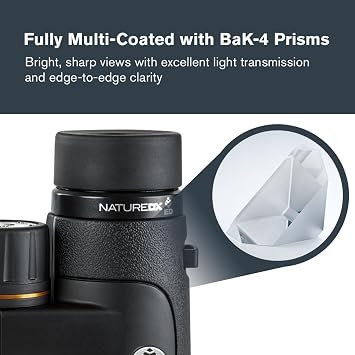 CelestronNature DX ED 10x50 Premium Binoculars Extra-Low Dispersion Objective Lenses Outdoor and Birding BinocularFully Multi-Coated with BaK-4 PrismsRubber Armored Fog & Waterproof Binoculars
