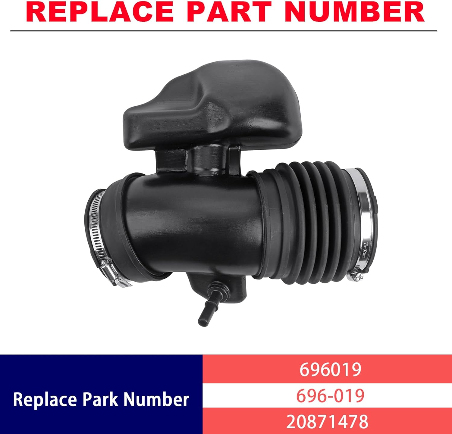 696-019 Engine Air Intake Hose Fit for 2012-2017 Chevy Traverse GMC Acadia Buick Enclave Replaces# 20871478