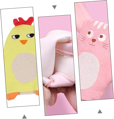 Miniatura 7 de 6Pcs Bath Mitts Washcloths Soft Body Cleaning Gloves with Cartoon Patterns for Gentle Scrubbers for Bath Enjoyment and Delicate Skin Care