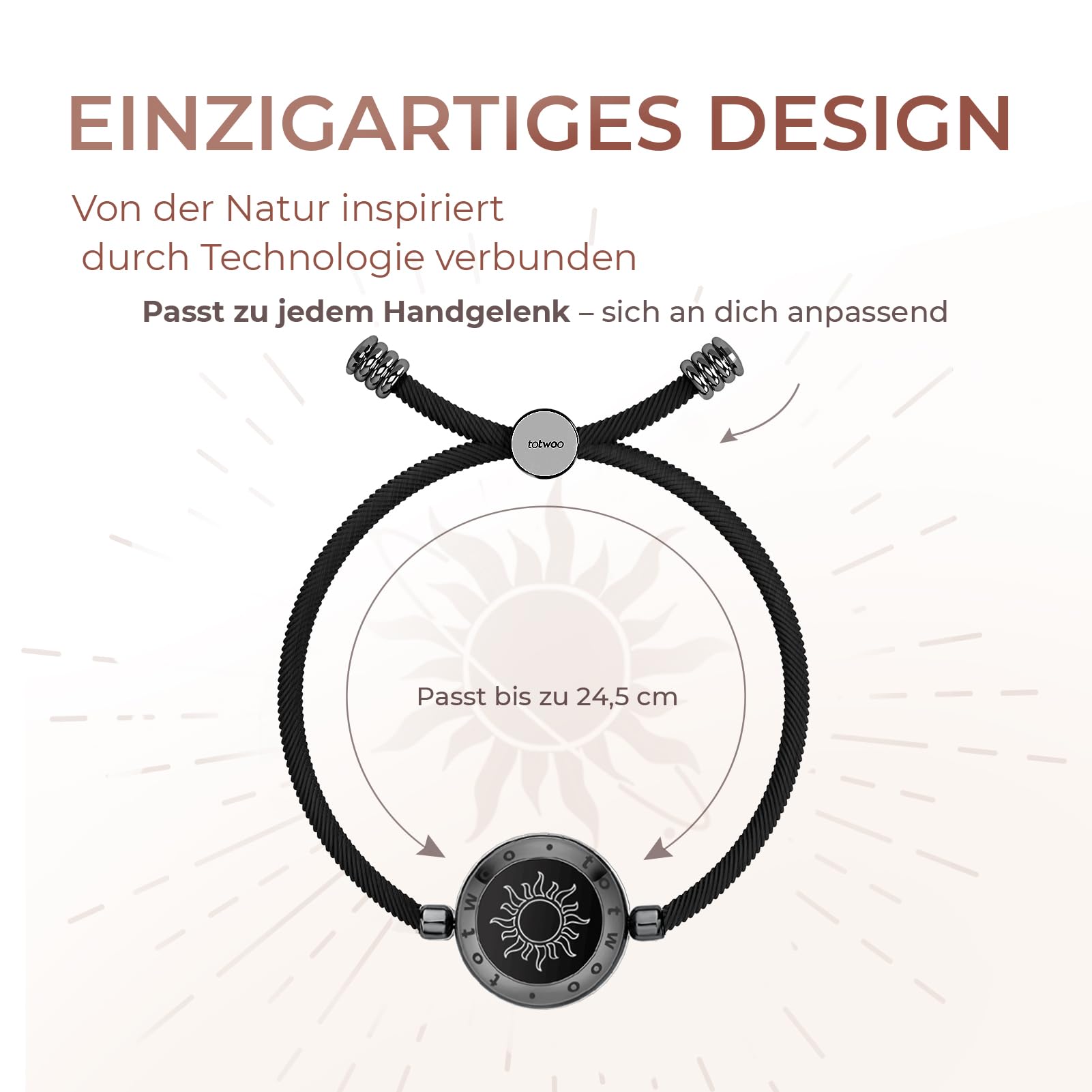 TOTWOO Pulsera de pareja a Distancia – Conexión por Bluetooth con Vibración, Iluminación y Función Táctil – Regalo Romántico para Amor a Distancia