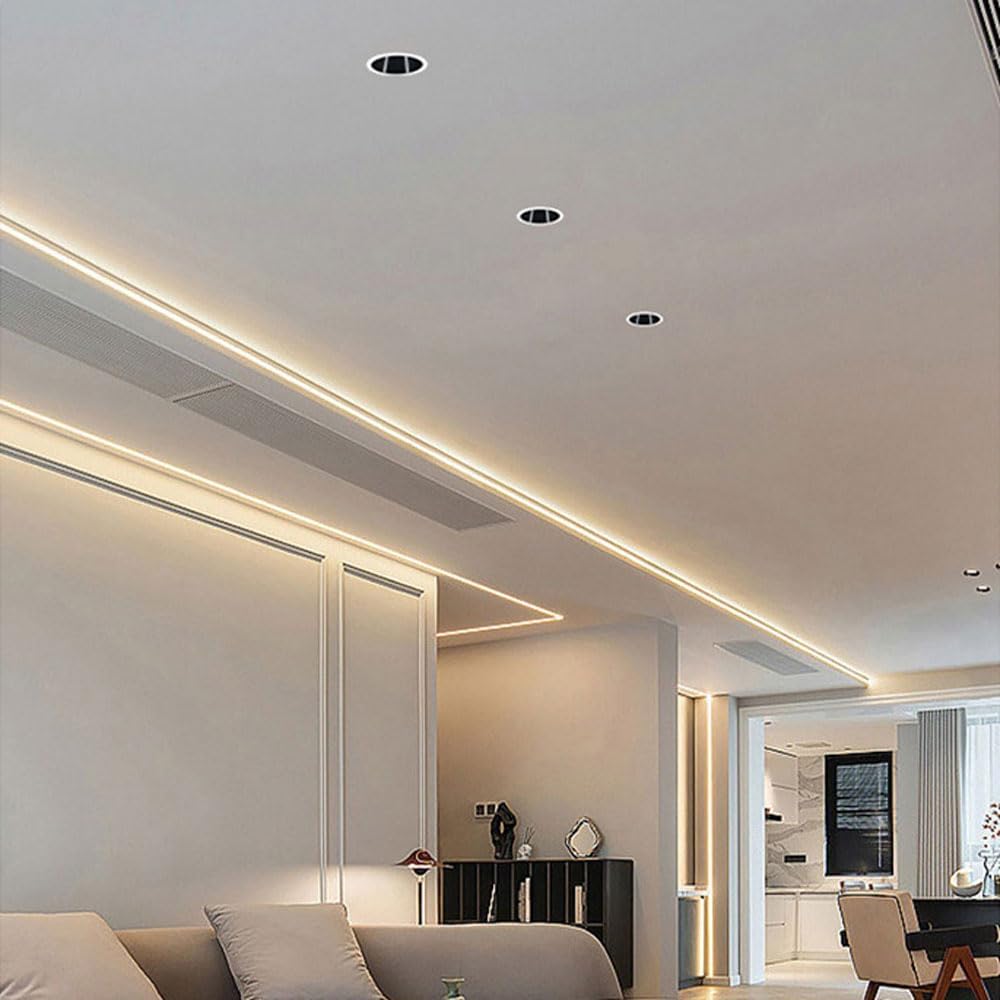 7W Anti-Glare Downlight, LED Recessed Ceiling Light, CRI 90+ Aluminum Downlight, Dimmable Modern Ceiling Lighting Fixtures, Downlight for Bedroom, Living Room, Dining Room 4 Pack