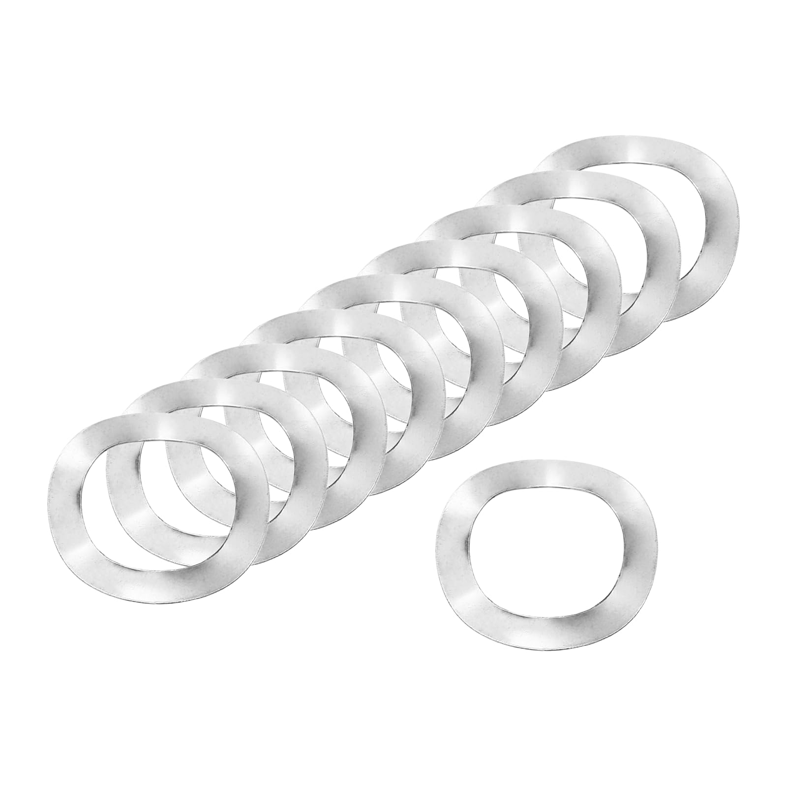 QUARKZMAN Rondella A Molla Onda, 50Pezzi 12mm x 18mm x 0.3mm (ODxIDxT) - Rondella Curva Acciaio Inox 304 Per Vite, Rondelle Onda Guarnizioni Per Macchinari (Argento)