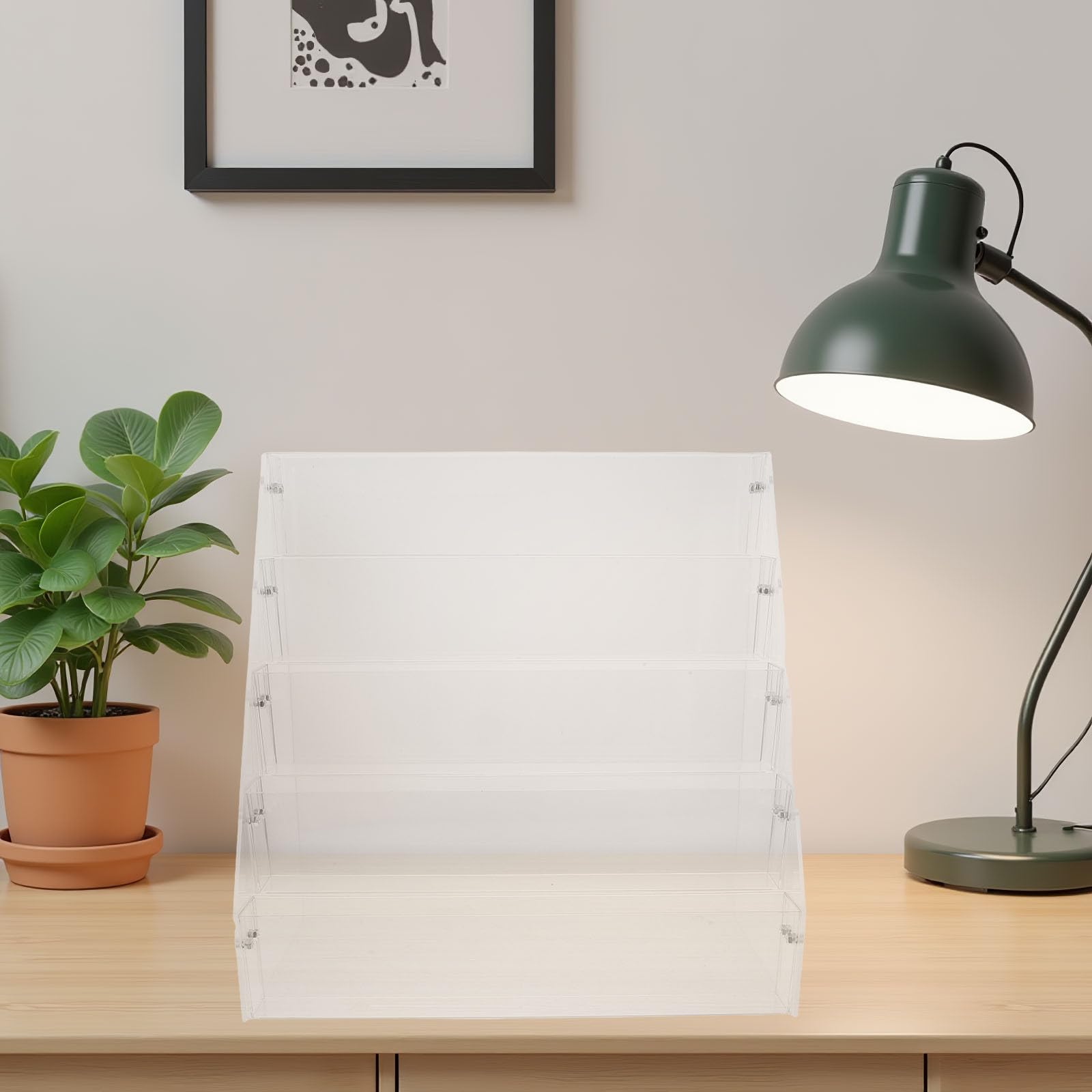 Espositore Verticale in Acrilico Trasparente Espositore per Biglietti da Visita Contenitore per Occhiali da Sole Organizer per Cosmetici e Smalti per Esporre Adesivi e Biglietti