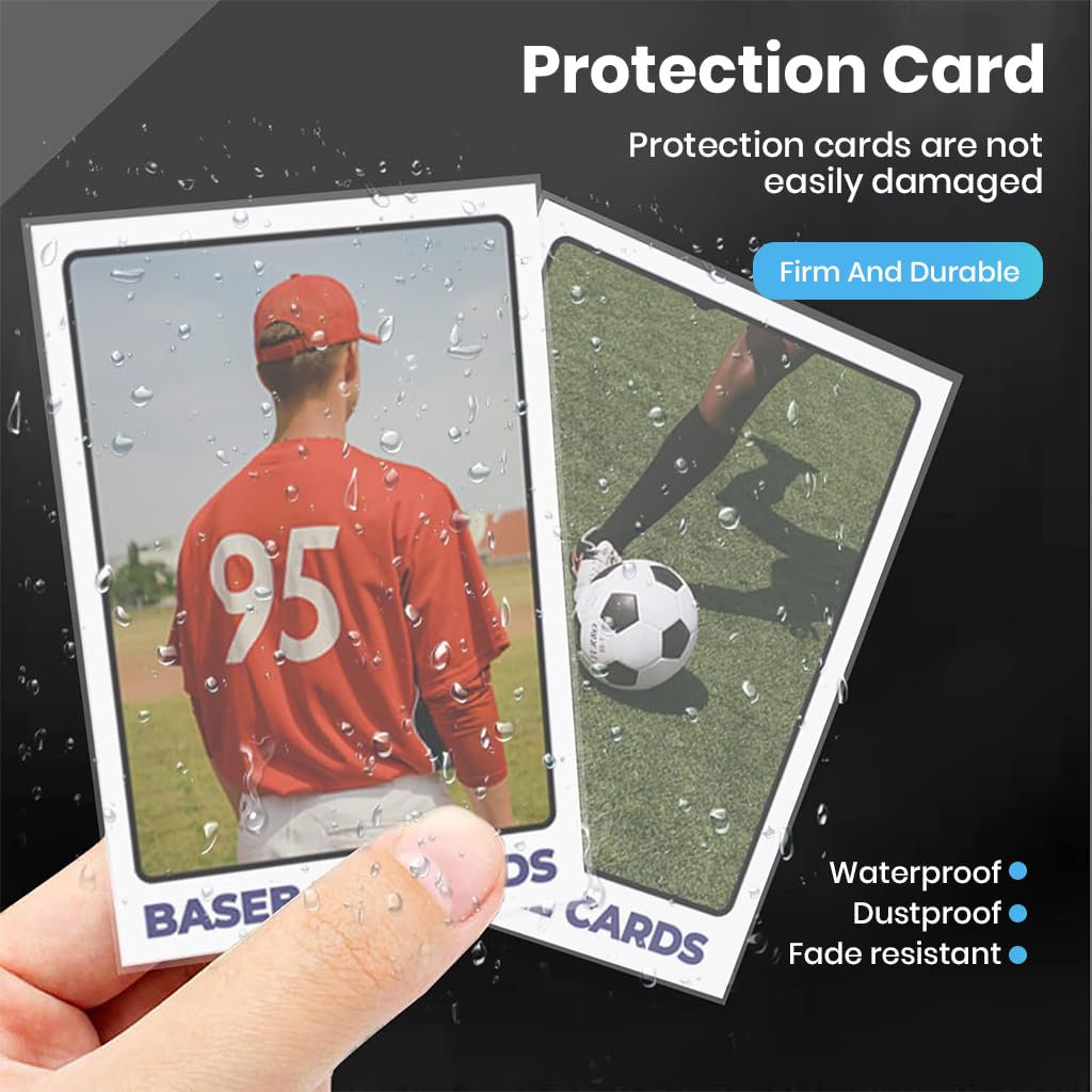 PATPAT 100 Pcs 2.5×3.5in Trading Card Sleeves Self-Sealing Card Sleeve 3