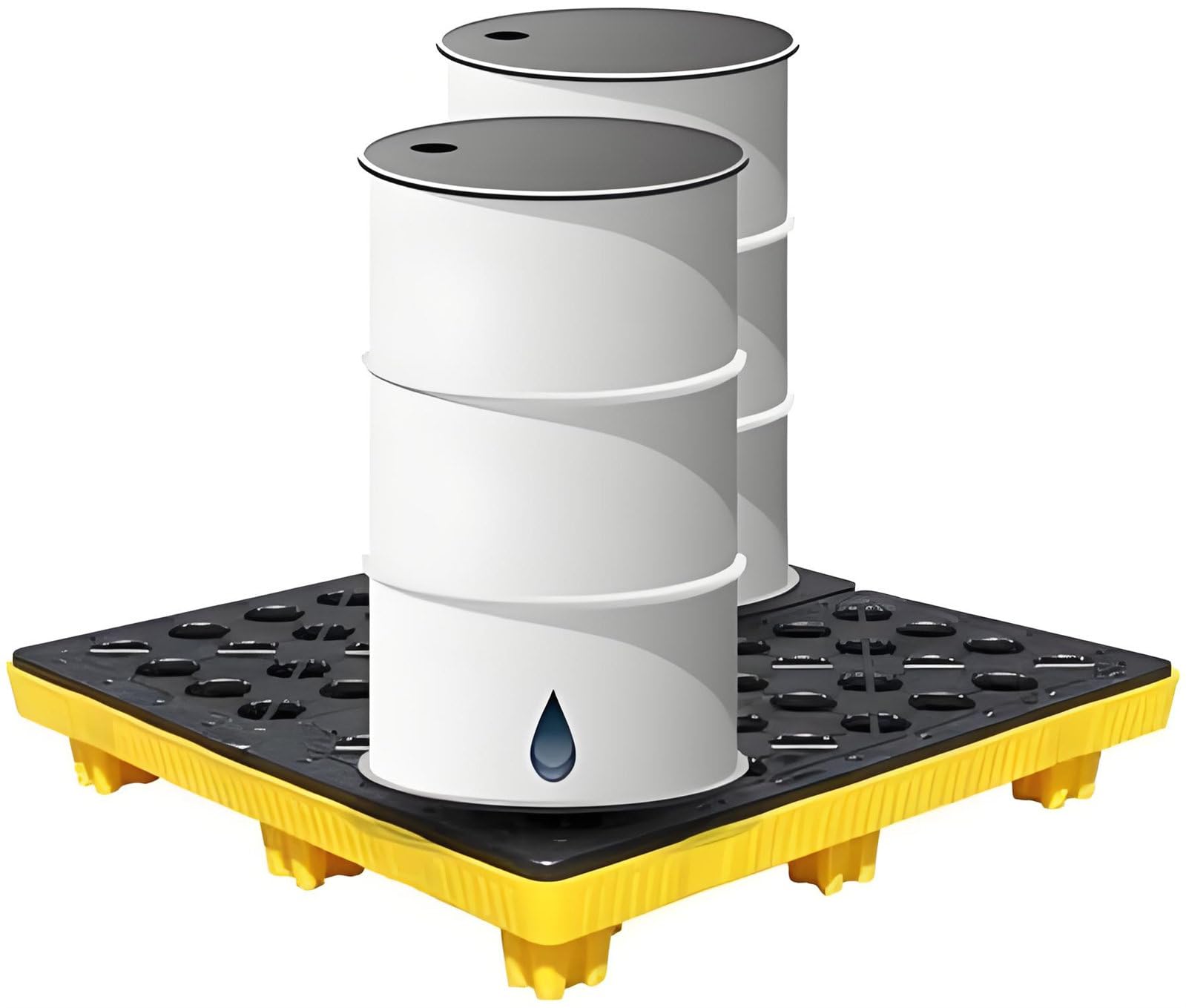 QUSYZD Modular Spill Control Platform with Drain, Polyethylene Spill Containment Tray for Indoor/Outdoor Use, Ideal for Garage & Basement Storage, 127x67x17cm,33.5 * 33.5 * 5.5cm