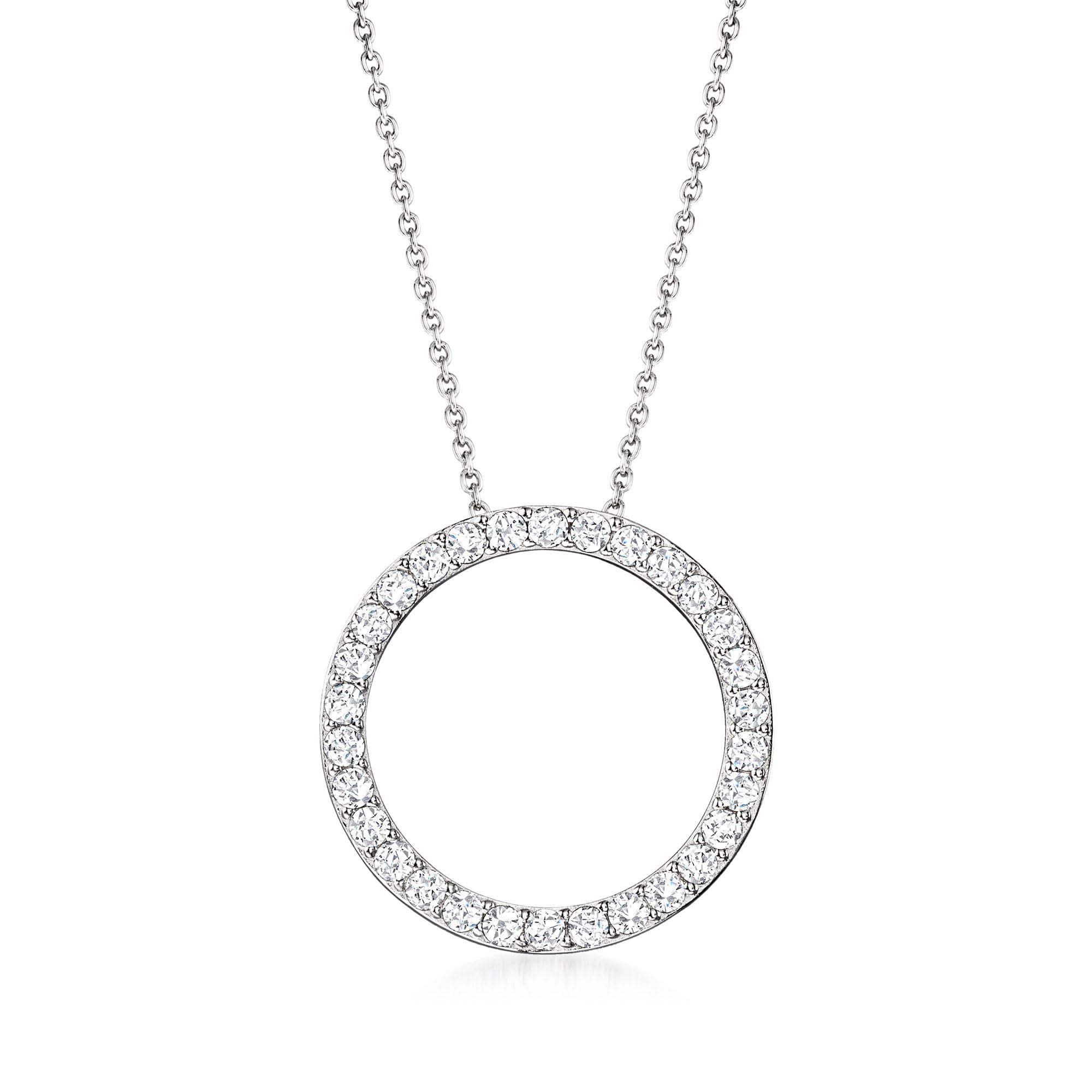 Ross-Simons 2.25 ct. t.w. CZ Eternity Circle Pendant Necklace in Sterling Silver