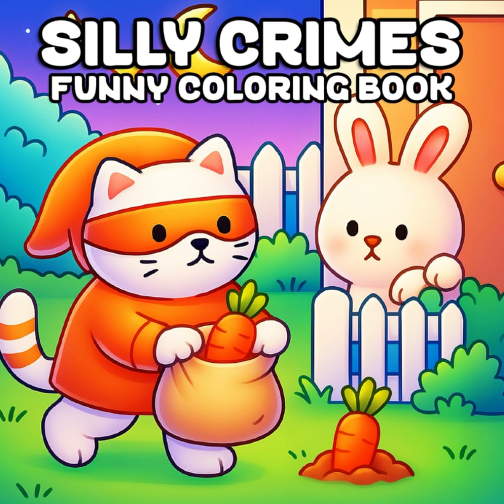 Silly Crimes - Funny Coloring Book: Cozy & Silly Crime Scenes Coloring Book for Adults and Teens Including Fun Moments of Cute Animals for Hours of Relaxation
