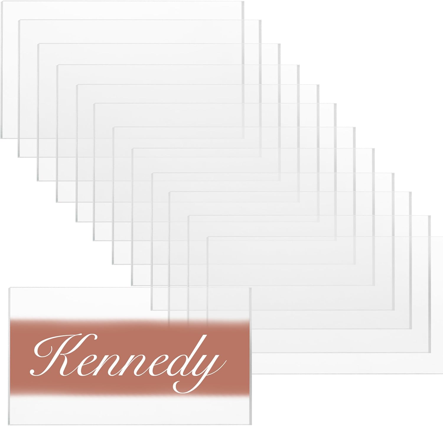 Spec101 Acrylic Place Cards - 50 Pc, Clear, 3.5 x 2 Inch, Rectangle