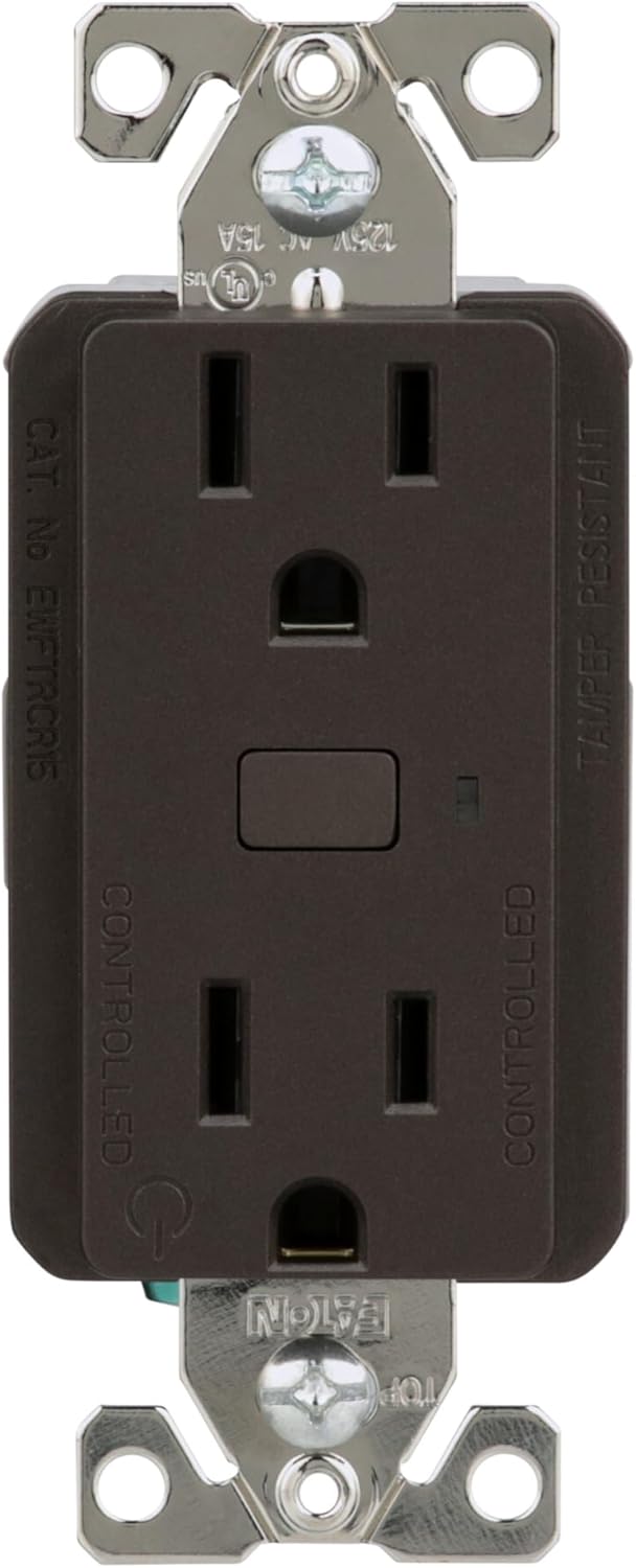 Eaton Wi-Fi Smart Receptacle Works with Hey Google and Alexa, Oil Rubbed Bronze