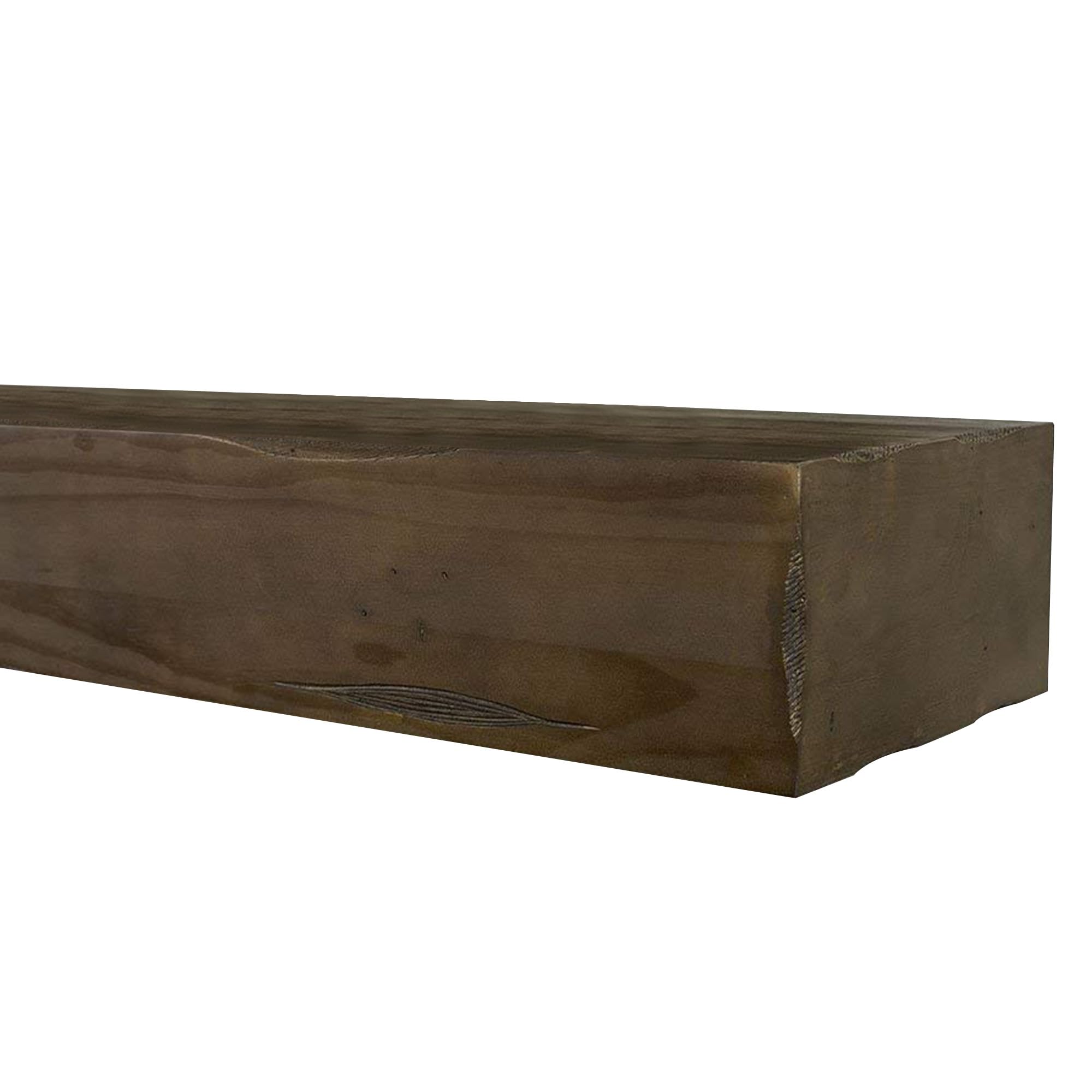 MANTELSDIRECT Breckenridge 72” Fireplace Mantel Shelf with Corbels – Rustic Floating Mantel Shelf for Over Fireplace – Grey Rustic - Wood Shelf for
