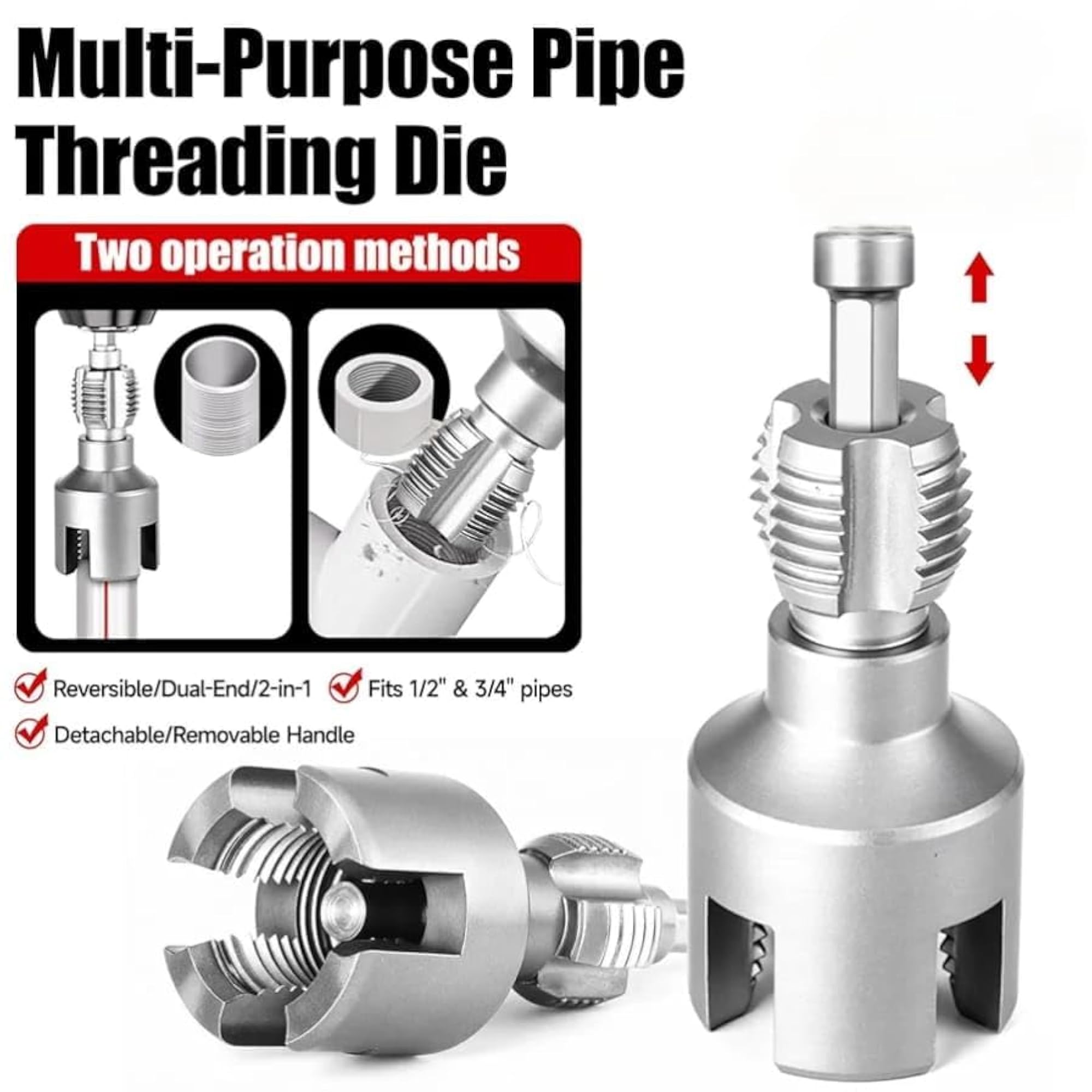 Pipe Threading Tool for Internal & External Dual End