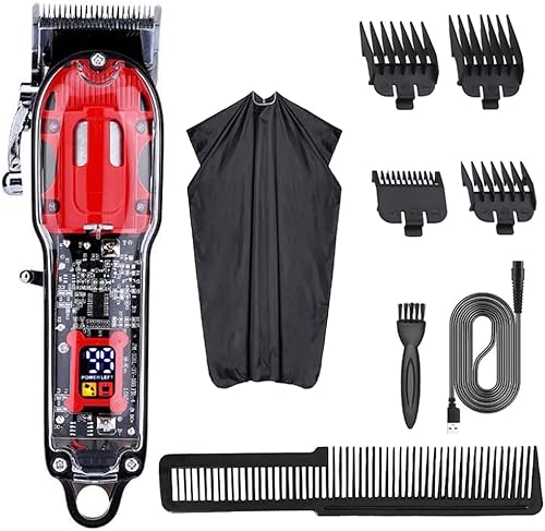 Cortadora de pelo para hombres, cortadora de pelo inalámbrica de alto rendimiento para corte de cabello, recargable, juego de corte de pelo y aseo