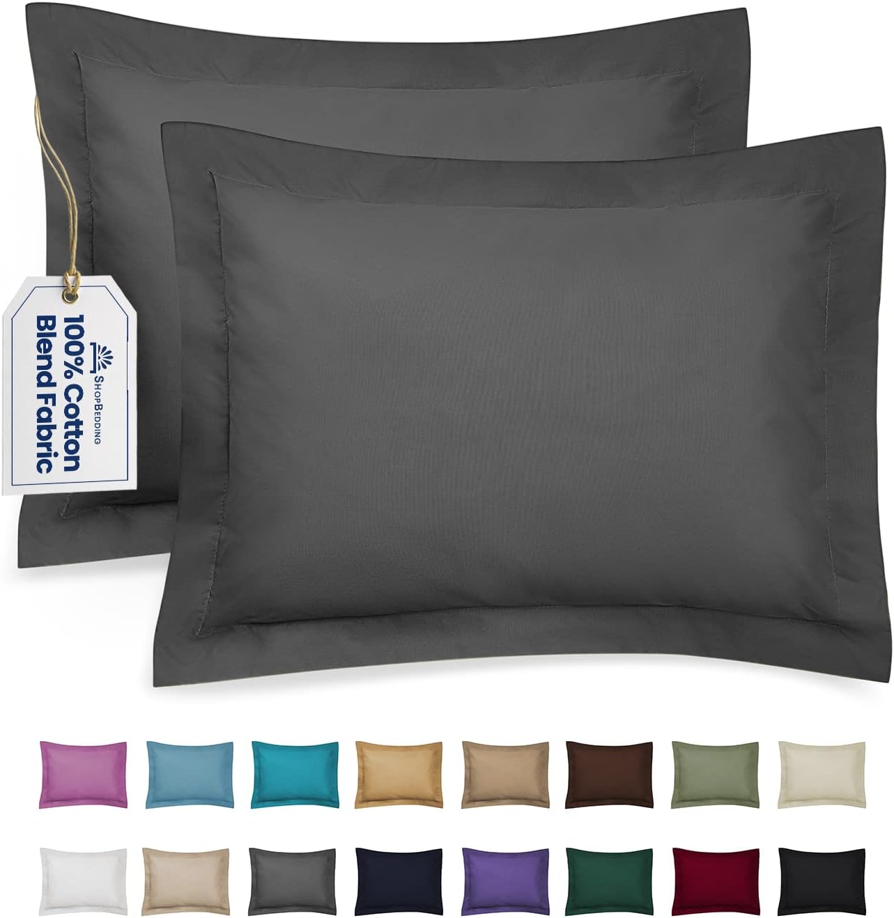 SHOPBEDDING Grey Pillow Sham, King Size Pillow Sham