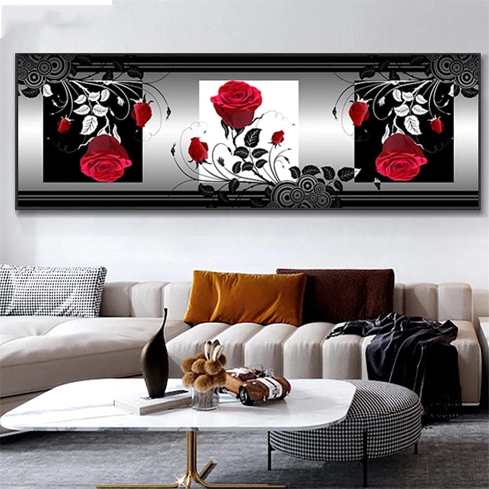 DIY kompletny zestaw do haftowania diamentowego, różowy czerwony czarny 5D, diamentowy obraz dla dzieci i dorosłych, obraz cyfrowy, kryształ, haft, krzyżyk, płótno, sztuka rękodzieło, dekoracja ścienna, dom-90 x 180 cm