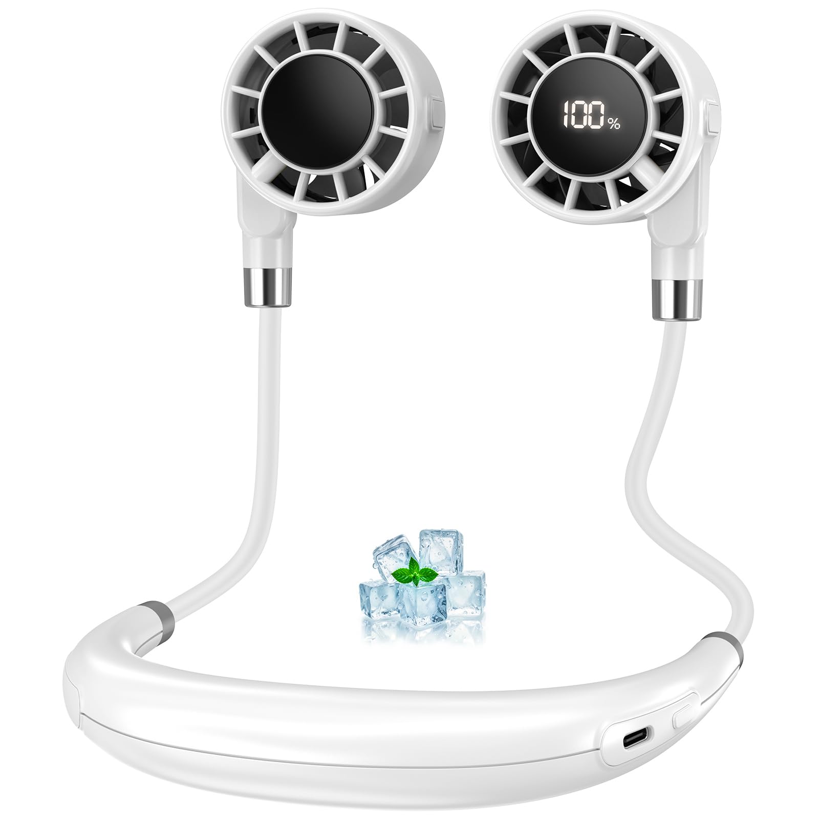 Ventilador de Cuello Silencioso, Ventilador Cuello Portátil 6 Velocidades, 10000 RPM, Batería 4000mAh (5-16H), Ventilador de Cuello con Batería de Larga Duración, Neck Fan para Hombre Mujer Amazon