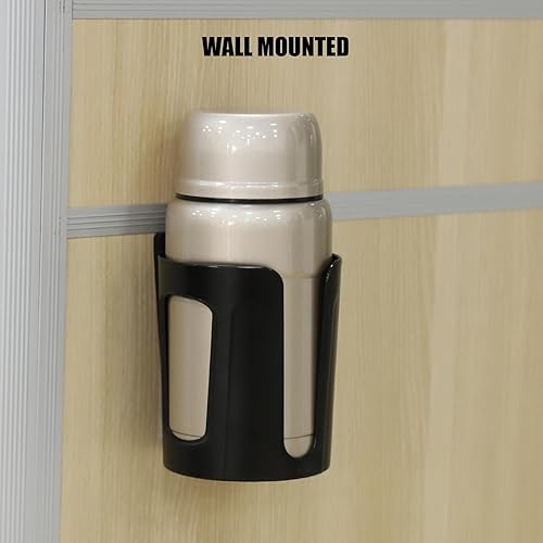 Miniatura 4 de Portavasos de pared grande, universal de varios tamaños, para autos, camiones, caravanas, furgonetas, barcos (negro) (paquete de 2)