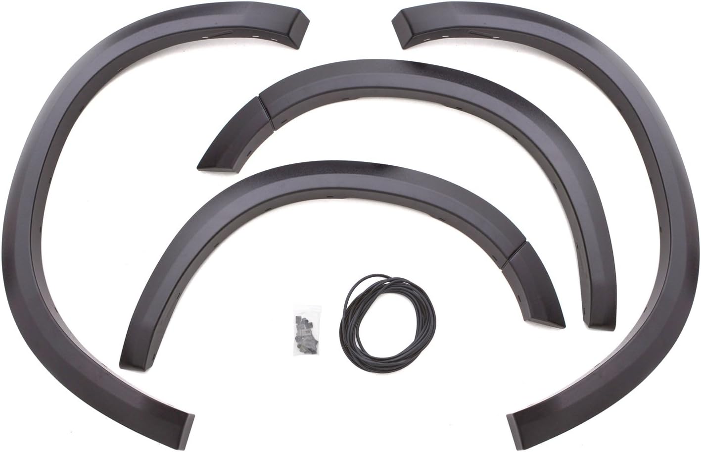 Lund SX202T Elite Series Black Sport Style Textured Front and Rear Fender Flare - 4 Piece, Complete Set